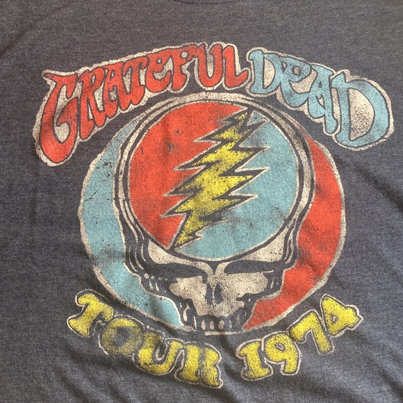 Unisex Heathered Blue Grateful Dead T Shirt Medium by Ripe Junction - Picture 4 of 7